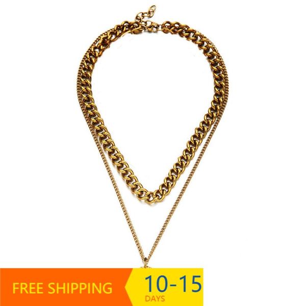 chokers punk hip hop cuban link neck chains for women men jewelry 2021 thick gold color stainless steel collar choker necklace chain, Golden;silver
chokers punk hip hop cuban link neck chains for women men jewelry 2021 thick gold color stainless steel collar choker necklace chain, Golden;silver