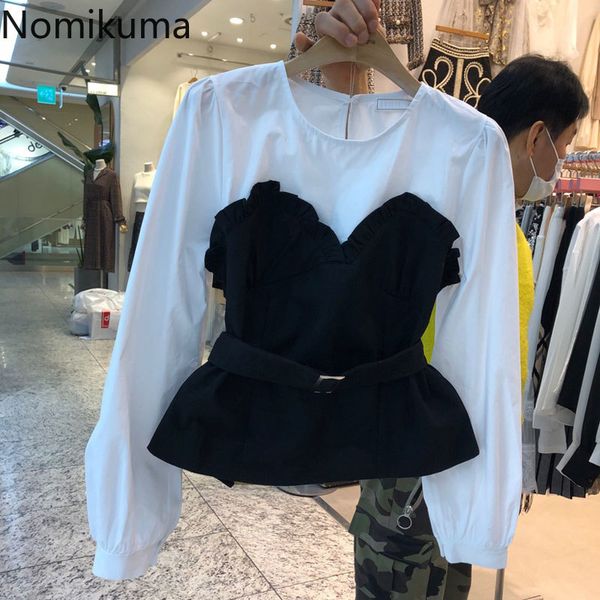 nomikuma spring new fake two pieces blouse shirt korean hit color patchwork women belt slim waist elegant blusas 6d855 210427, White
nomikuma spring new fake two pieces blouse shirt korean hit color patchwork women belt slim waist elegant blusas 6d855 210427, White