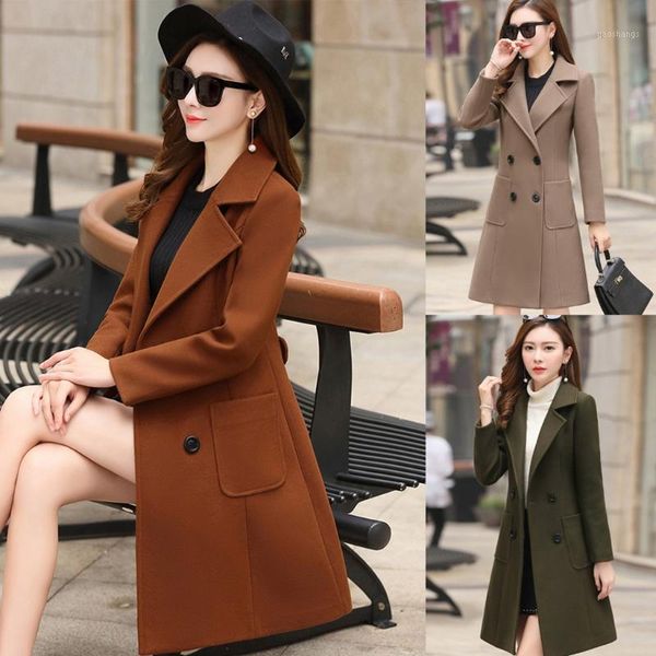 women wool double breasted coat elegant long sleeve work office jacket outwear casual autumn winter 19august241, Black;brown
women wool double breasted coat elegant long sleeve work office jacket outwear casual autumn winter 19august241, Black;brown