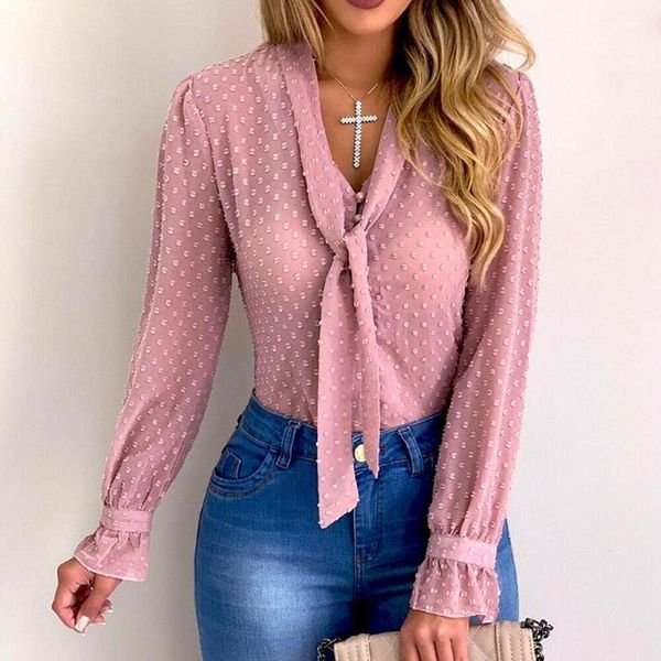 women's blouses & shirts womens ol shirt elegant long sleeve ladies v neck polka dot blusa feminina party transparent classic streetwe, White
women's blouses & shirts womens ol shirt elegant long sleeve ladies v neck polka dot blusa feminina party transparent classic streetwe, White