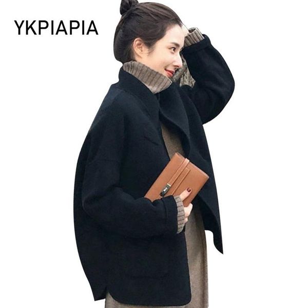 women's wool & blends 2021 autumn and winter loose clothes korean version cotton coat female short wind cocoon type long sleeve stand c, Black
women's wool & blends 2021 autumn and winter loose clothes korean version cotton coat female short wind cocoon type long sleeve stand c, Black