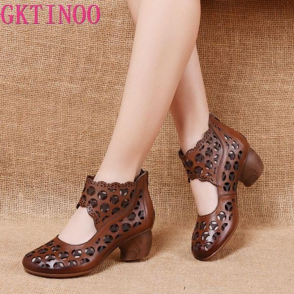 sandals gktinoo retro women genuine leather 2021 summer shoes med high heel back zipper casual hollow ladies, Black
sandals gktinoo retro women genuine leather 2021 summer shoes med high heel back zipper casual hollow ladies, Black