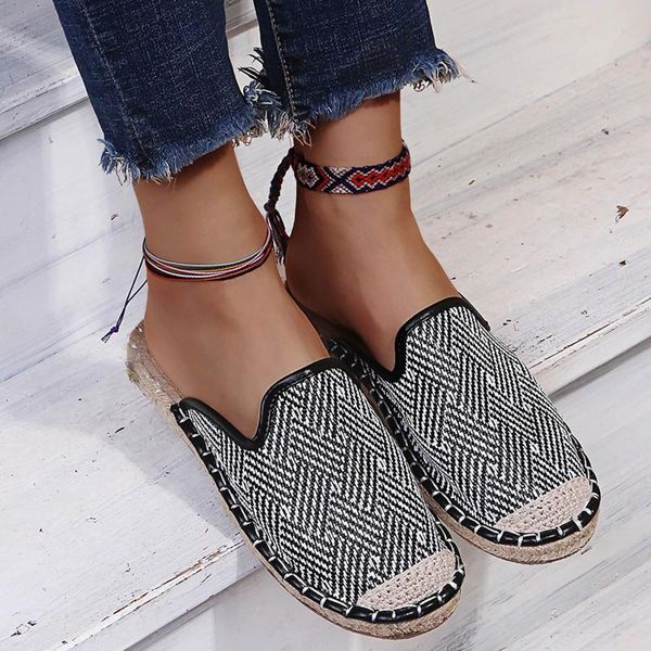 slippers summer sandals ladies slip-on lazy round toe flat beach casual weave roman shoes drop #41, Black
slippers summer sandals ladies slip-on lazy round toe flat beach casual weave roman shoes drop #41, Black