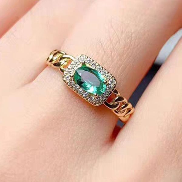 cluster rings 100% natural emerald ring 925 sterling silver female girl gift, Golden;silver
cluster rings 100% natural emerald ring 925 sterling silver female girl gift, Golden;silver