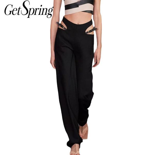 getspring women pant hollow out high waist straight pants asymmetry trousers vintage black long women's & capris, Black;white
getspring women pant hollow out high waist straight pants asymmetry trousers vintage black long women's & capris, Black;white