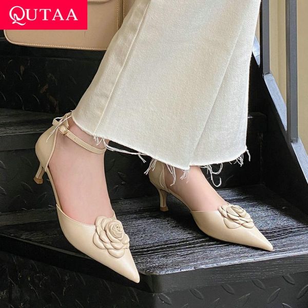 flower pointed toe genuine leather female pumps ankle strap buckle sandals thin heel elegant women shoes size 34-41, Black
flower pointed toe genuine leather female pumps ankle strap buckle sandals thin heel elegant women shoes size 34-41, Black