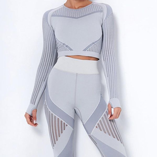 women seamless yoga suits fitness sportswear gym crop long sleeve tights set high waist running leggings workout clothes1, White;red
women seamless yoga suits fitness sportswear gym crop long sleeve tights set high waist running leggings workout clothes1, White;red