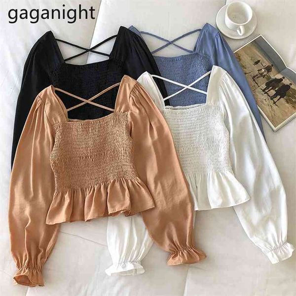 spring autumn slim square collar ruffles for women korean long sleeve solid short blouses office ladies 210601, White
spring autumn slim square collar ruffles for women korean long sleeve solid short blouses office ladies 210601, White