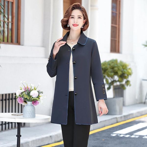 women's trench coats mid-length windbreaker women spring autumn coat overcoat middle aged shirt ladies outerwear plus size, Tan;black
women's trench coats mid-length windbreaker women spring autumn coat overcoat middle aged shirt ladies outerwear plus size, Tan;black