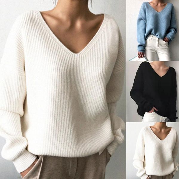 women's sweaters sweater knitted autumn winter v neck blue thick knit pullover 2021 long sleeve white warm for women, White;black
women's sweaters sweater knitted autumn winter v neck blue thick knit pullover 2021 long sleeve white warm for women, White;black