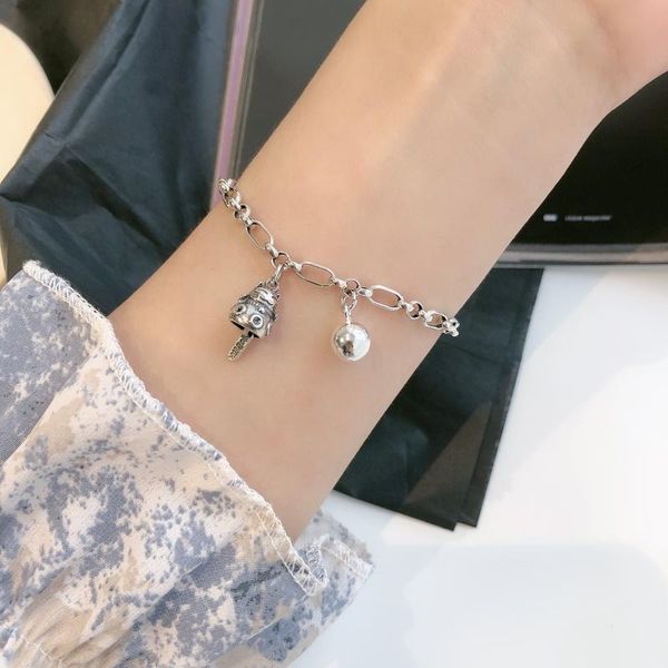 bracelet s925 custom retro do old bell fortune cat peace riches round ball pendant female hand ornaments link, chain, Black
bracelet s925 custom retro do old bell fortune cat peace riches round ball pendant female hand ornaments link, chain, Black