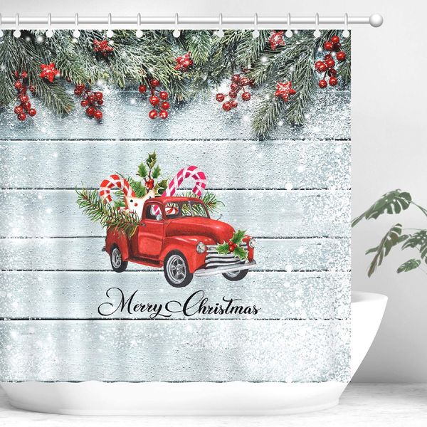 xmas shower curtain, merry christmas shower curtains set with 12 hooks, waterproof snow shower curtain, funny car with snow
xmas shower curtain, merry christmas shower curtains set with 12 hooks, waterproof snow shower curtain, funny car with snow