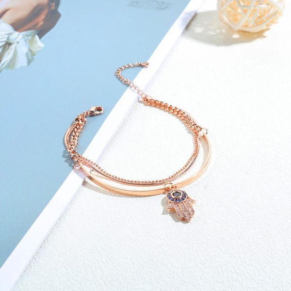 charm bracelets european and american copper plating rose gold ladies' bracelet personality fatima hand multi-layer design, Golden;silver
charm bracelets european and american copper plating rose gold ladies' bracelet personality fatima hand multi-layer design, Golden;silver