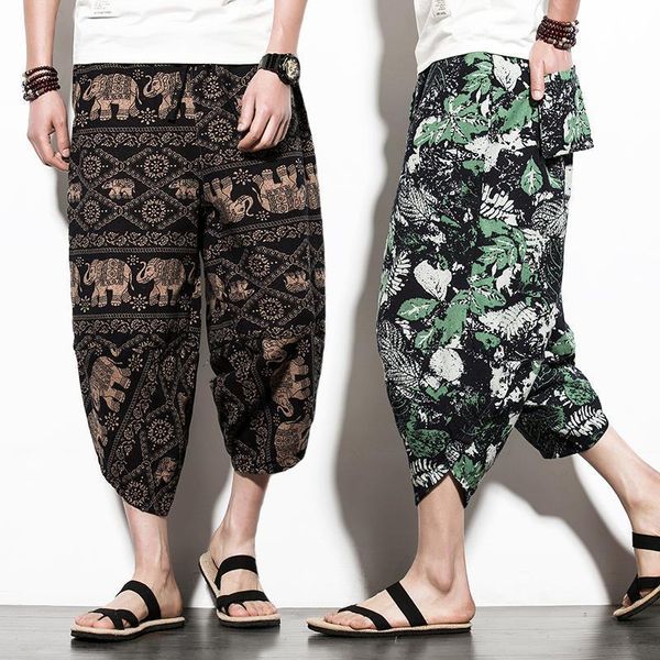 men's nepalese knickerbockers loose small floral 7 / 4 crotch wide leg harlan beach pants shorts, White;black
men's nepalese knickerbockers loose small floral 7 / 4 crotch wide leg harlan beach pants shorts, White;black