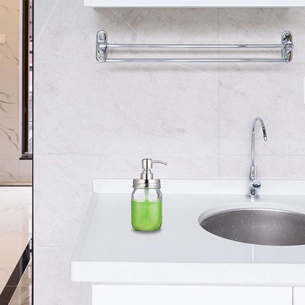 480ml clear glass jar soap dispenser with stainless steel pump classic decor for essential oils lotions liquid soaps
480ml clear glass jar soap dispenser with stainless steel pump classic decor for essential oils lotions liquid soaps