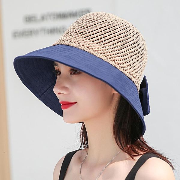 wide brim hats women's bucket hat bowknot hollow stitching summer foldable sunhat chapeau femme outdoor beach basin cap sun, Blue;gray
wide brim hats women's bucket hat bowknot hollow stitching summer foldable sunhat chapeau femme outdoor beach basin cap sun, Blue;gray