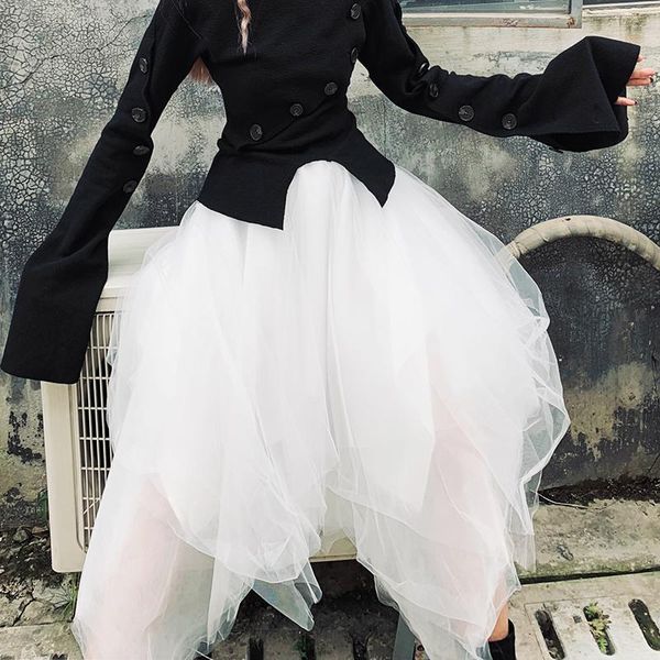 skirts lanmrem 2021 autumn and winter products fashion high waist irregular wild white elegant mesh skirt women pb207, Black
skirts lanmrem 2021 autumn and winter products fashion high waist irregular wild white elegant mesh skirt women pb207, Black
