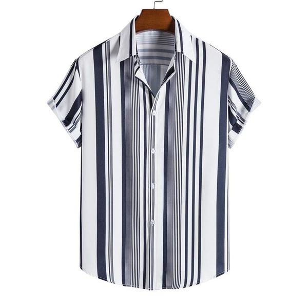 men's casual shirts summer short-sleeved striped european and american code xs-xl, White;black
men's casual shirts summer short-sleeved striped european and american code xs-xl, White;black