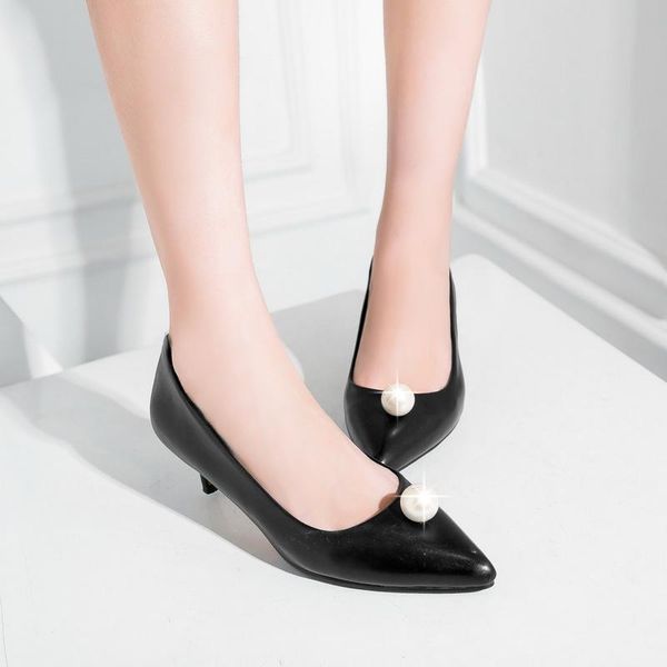 big size 33-43 2021 spring & autumn fashion solid women pearl med thin heels pumps 4 colors dress shoes, Black
big size 33-43 2021 spring & autumn fashion solid women pearl med thin heels pumps 4 colors dress shoes, Black