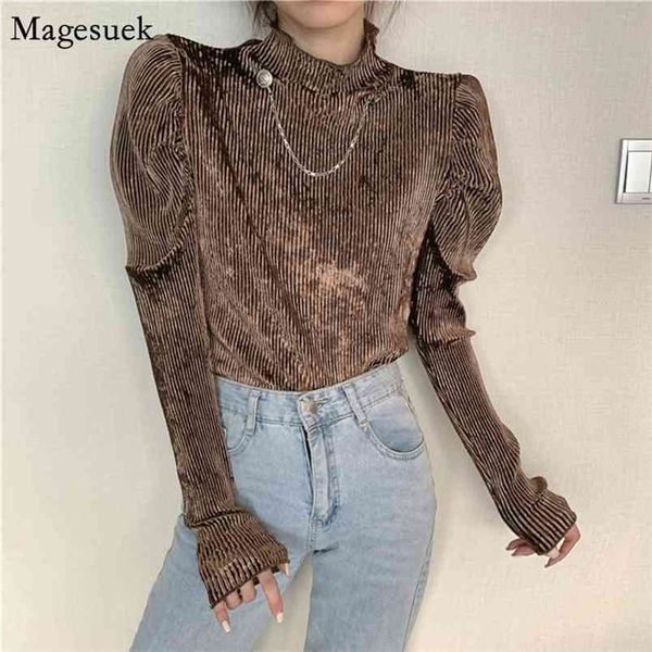 autumn winter pleated puff sleeve corduroy loose vintage blouse women casual chain short pullover shirts 12331 210512, White
autumn winter pleated puff sleeve corduroy loose vintage blouse women casual chain short pullover shirts 12331 210512, White