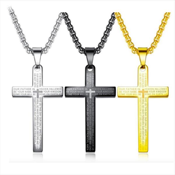 chains stainless steel bible verse christ jesus gold cross pendant necklace men women jewelry gift for him with chain, Silver
chains stainless steel bible verse christ jesus gold cross pendant necklace men women jewelry gift for him with chain, Silver