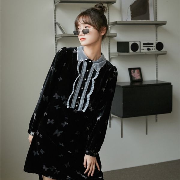 casual dresses butterfly velvet winter women black collar long sleeve korean puff mini classy ladies xnum, Black;gray
casual dresses butterfly velvet winter women black collar long sleeve korean puff mini classy ladies xnum, Black;gray