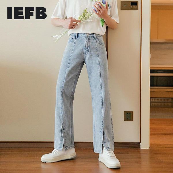 men's jeans iefb denim flare pants 2021 loose fitting vintage blue korean streetwear summer thin long trend 9y8249
men's jeans iefb denim flare pants 2021 loose fitting vintage blue korean streetwear summer thin long trend 9y8249