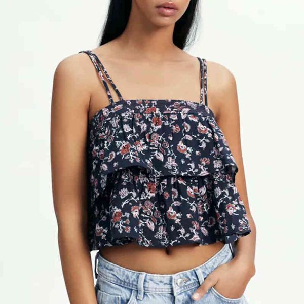 za summer women blouse floral printed sleeveless shirt casual ruffles slash neck short ladies fashion ropa 210422, White
za summer women blouse floral printed sleeveless shirt casual ruffles slash neck short ladies fashion ropa 210422, White
