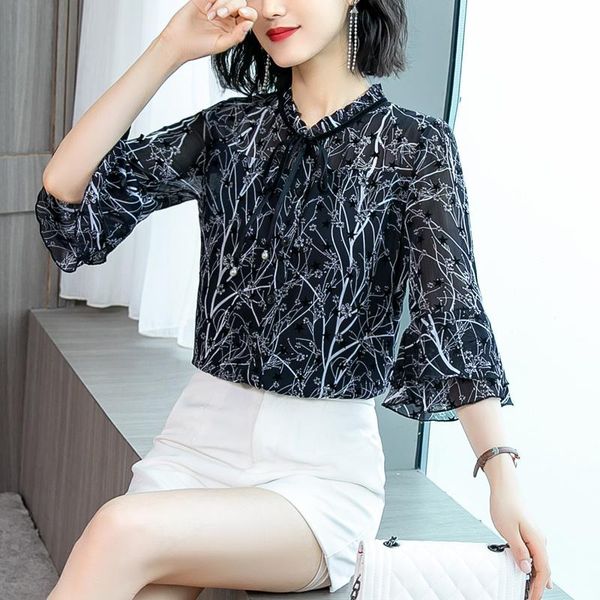 women's blouses & shirts summer 2021 print chiffon blouse women plus size and, White
women's blouses & shirts summer 2021 print chiffon blouse women plus size and, White