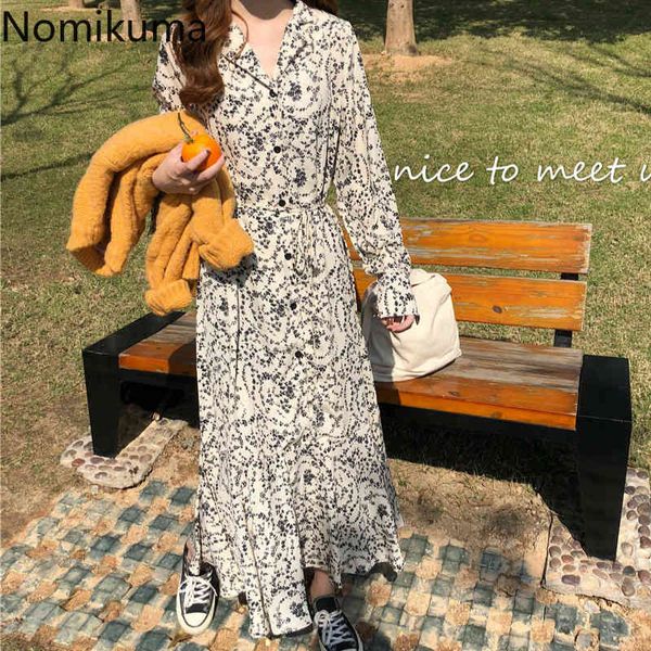 nomikuma flower print chiffon dress women vintage chic v-neck long sleeve vestidos autumn high waist mid calf dresses 3c901 210514, Black;gray
nomikuma flower print chiffon dress women vintage chic v-neck long sleeve vestidos autumn high waist mid calf dresses 3c901 210514, Black;gray