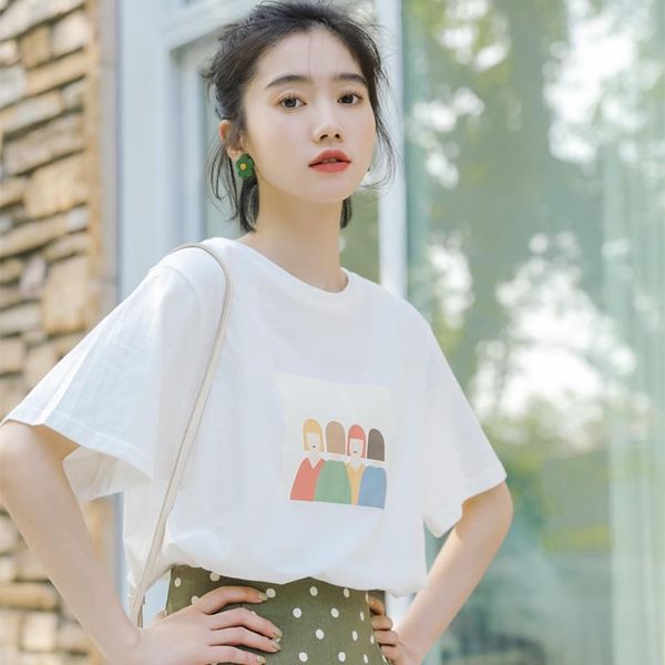women's t-shirt harajuku kawaii korean style women clothes 2021 summer fashion sweet retro friends print cartoon character white t shir
women's t-shirt harajuku kawaii korean style women clothes 2021 summer fashion sweet retro friends print cartoon character white t shir