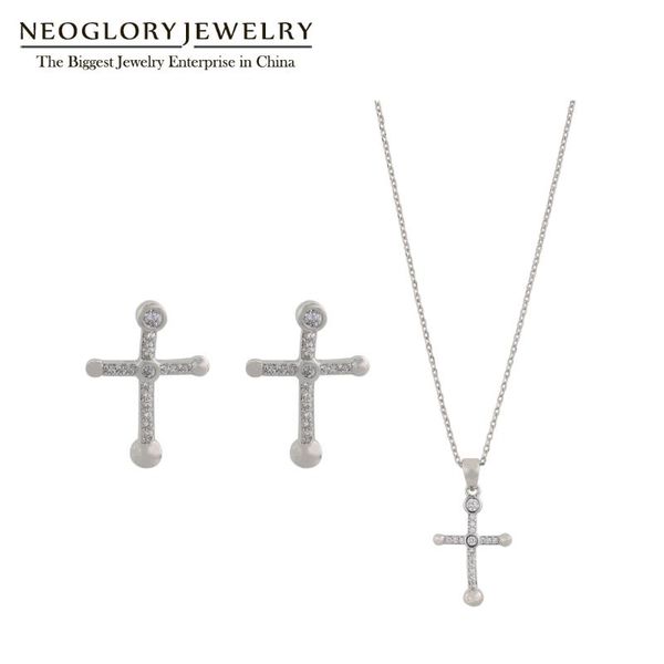 earrings & necklace neoglory jewelry white cross cubic zircon necklace&earrings for women shinning trendy wedding sets gift dropship, Silver
earrings & necklace neoglory jewelry white cross cubic zircon necklace&earrings for women shinning trendy wedding sets gift dropship, Silver
