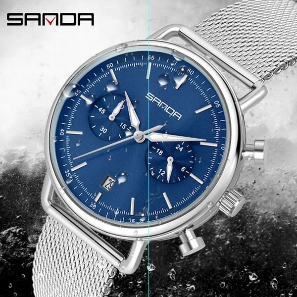 wristwatches sanda 2021 fashion mens business stainless steel mesh belt quartz wrist watch luxury men ultrathin casual classic, Slivery;brown
wristwatches sanda 2021 fashion mens business stainless steel mesh belt quartz wrist watch luxury men ultrathin casual classic, Slivery;brown