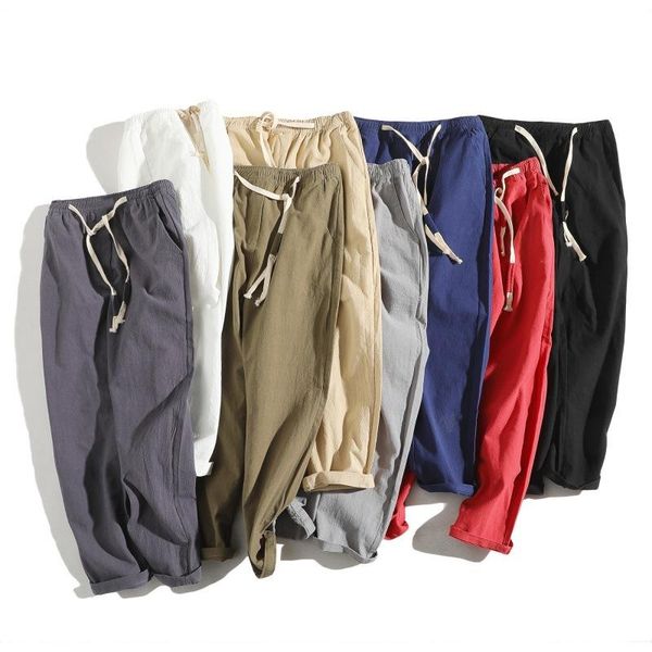 men's pants cotton joggers men summer casual slim ankle-length trousers man lightweight solid breathable streetwear sweatpants, Black
men's pants cotton joggers men summer casual slim ankle-length trousers man lightweight solid breathable streetwear sweatpants, Black