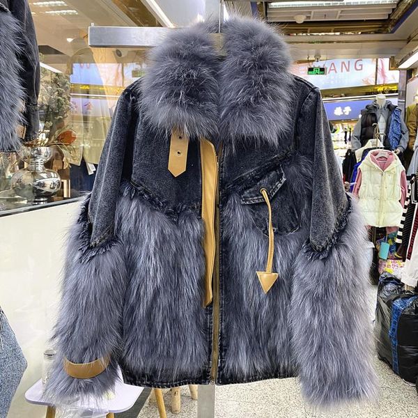 women's fur & faux 2021 coat female hair young style cowboy splicing mao faction to overcome fashion, Black
women's fur & faux 2021 coat female hair young style cowboy splicing mao faction to overcome fashion, Black