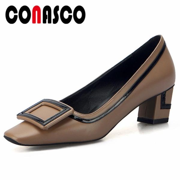 dress shoes conasco elegant women buckles office pumps genuine leather spring summer slip on party wedding woman high heels, Black
dress shoes conasco elegant women buckles office pumps genuine leather spring summer slip on party wedding woman high heels, Black
