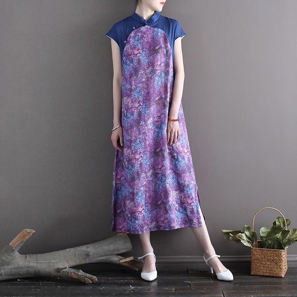 chinese style women stand collar cheongsam short sleeve 2021 summer patchwork color a-line ramie retro party dresses ethnic clothing, Red
chinese style women stand collar cheongsam short sleeve 2021 summer patchwork color a-line ramie retro party dresses ethnic clothing, Red
