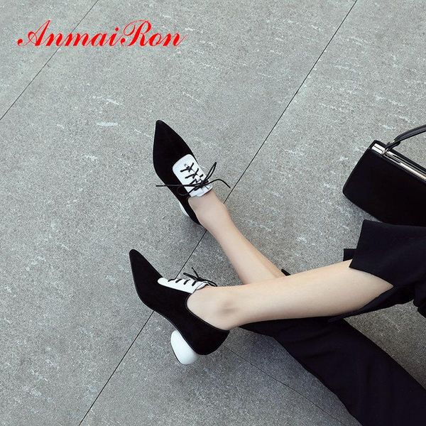 dress shoes anmairon 2021 luxury women designers party pointed toe kid suede lace-up round heel mature pumps size 34-39, Black
dress shoes anmairon 2021 luxury women designers party pointed toe kid suede lace-up round heel mature pumps size 34-39, Black