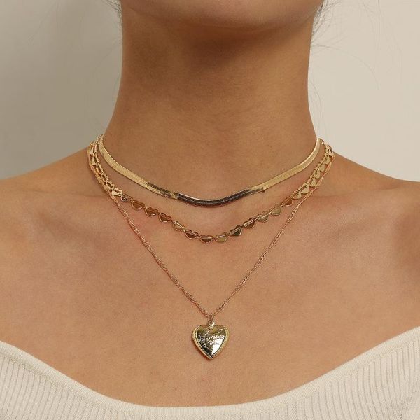 pendant necklaces vintage multilayer heart choker chain necklace for women gold silver color collar party fashion jewelry gift
pendant necklaces vintage multilayer heart choker chain necklace for women gold silver color collar party fashion jewelry gift