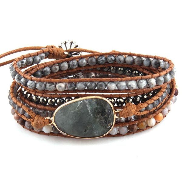 charm bracelets fashion women leather bracelet handmade gray mixed natural stones / crystal 5 strands wrap drop shippers, Golden;silver
charm bracelets fashion women leather bracelet handmade gray mixed natural stones / crystal 5 strands wrap drop shippers, Golden;silver