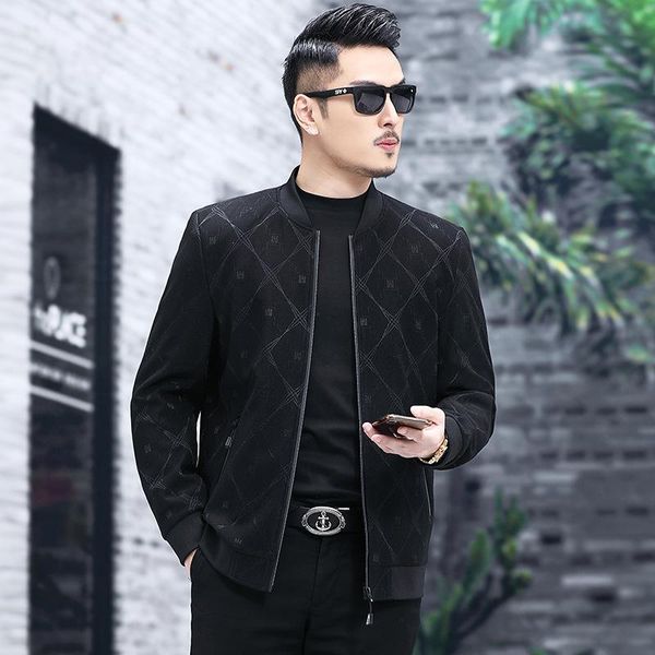 men's jackets spring 2021 extra large baseball collar print coat, Black;brown
men's jackets spring 2021 extra large baseball collar print coat, Black;brown