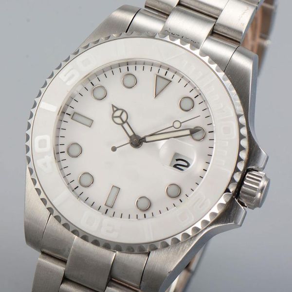 wristwatches 40mm white sterile dial sapphire glass brushed ceramic bezel date case back miyota 8215 automatic men's wristwatch, Slivery;brown
wristwatches 40mm white sterile dial sapphire glass brushed ceramic bezel date case back miyota 8215 automatic men's wristwatch, Slivery;brown