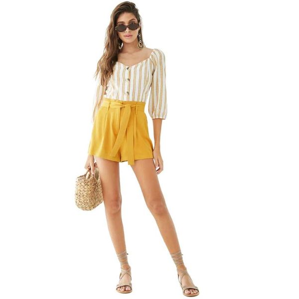 women's shorts 2021 pocket lace-up yellow high waist womens cute fashion ol style summer casual loose, White;black
women's shorts 2021 pocket lace-up yellow high waist womens cute fashion ol style summer casual loose, White;black