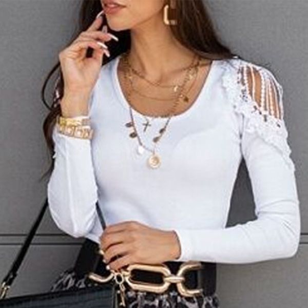 knits women hollow out slim elegant embroidery lace blouse shirts autumn winter casual fashion o-neck pullovers ladies blusa w3 aly1, White
knits women hollow out slim elegant embroidery lace blouse shirts autumn winter casual fashion o-neck pullovers ladies blusa w3 aly1, White