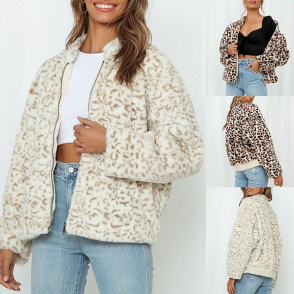 women's fur & faux fashion leopard print jackets coats women 2021 winter thick warm outerwear stand-up collar zipper coat female, Black
women's fur & faux fashion leopard print jackets coats women 2021 winter thick warm outerwear stand-up collar zipper coat female, Black