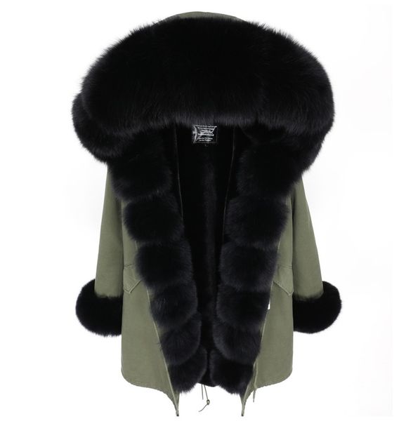 winter clothes women real fur collar velvet thickening medium and long section parker women's jacket winter, Black 
winter clothes women real fur collar velvet thickening medium and long section parker women's jacket winter, Black