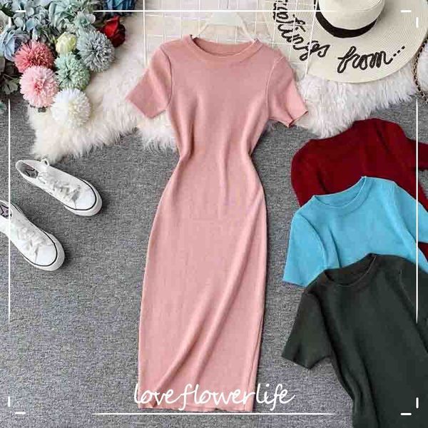 women summer elasticity knitted dress vintage o neck solid short sleeve bodycon dress ladies knee-length bottoming vestidos 210521, Black;gray
women summer elasticity knitted dress vintage o neck solid short sleeve bodycon dress ladies knee-length bottoming vestidos 210521, Black;gray