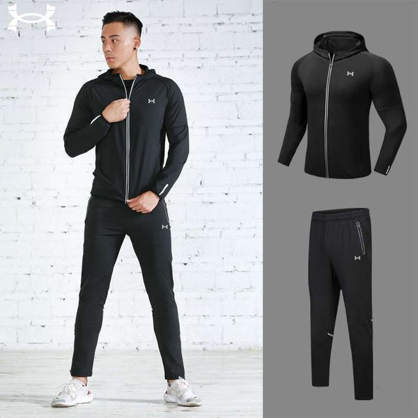 spring and tracksuits men's autumn sports hooded cardigan jacket running suit casual fitness tight quick drying clothes two piece set, Gray
spring and tracksuits men's autumn sports hooded cardigan jacket running suit casual fitness tight quick drying clothes two piece set, Gray