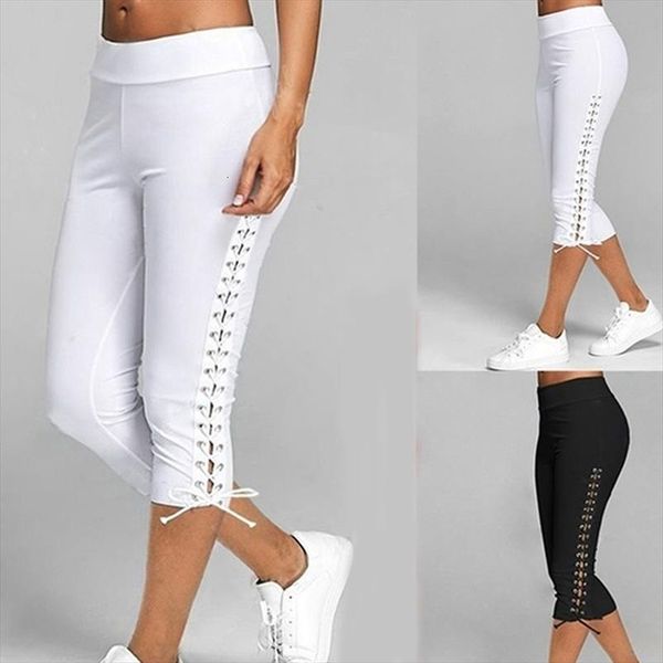 high waist cropped trousers pants womens legging elastic bandage seamless gym fitness pantsnew, Black
high waist cropped trousers pants womens legging elastic bandage seamless gym fitness pantsnew, Black