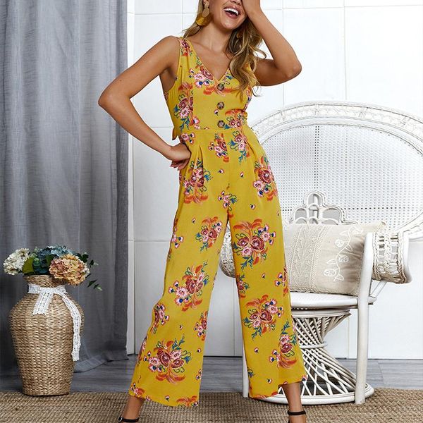 women's jumpsuits & rompers urso v neck spring summer jumpsuit floral print boho long playsuit backless bow tie beach overalls for wome, Black;white
women's jumpsuits & rompers urso v neck spring summer jumpsuit floral print boho long playsuit backless bow tie beach overalls for wome, Black;white